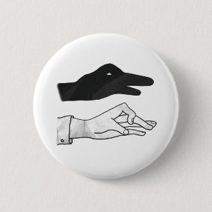 Chapa Redonda De 5 Cm Hand Silhouette Duck