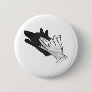 Chapa Redonda De 5 Cm Hand Silhouette Wolf