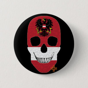 Chapa Redonda De 5 Cm HANDSKULL Austria Round Badge negro B2