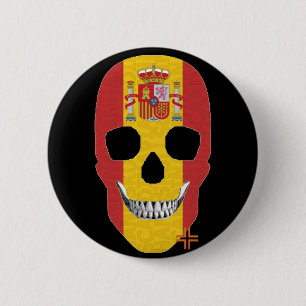 Chapa Redonda De 5 Cm HANDSKULL España Round Badge negro B2
