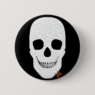 Chapa Redonda De 5 Cm HANDSKULL Handskull Round Badge negro B2