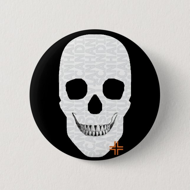 Chapa Redonda De 5 Cm HANDSKULL Handskull Round Badge negro B2 (Anverso)