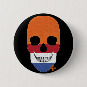 Chapa Redonda De 5 Cm HANDSKULL Holland Round Badge negro B2