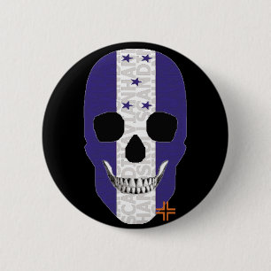 Chapa Redonda De 5 Cm HANDSKULL Honduras Round Badge negro B2