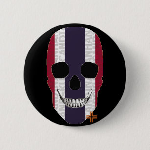 Chapa Redonda De 5 Cm HANDSKULL Insignia redonda tailandesa B2 negra
