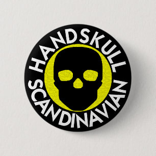 Chapa Redonda De 5 Cm HANDSKULL LIV Pineapple Round Badge negro P3