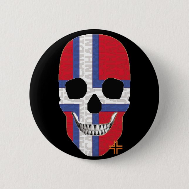 Chapa Redonda De 5 Cm HANDSKULL Svalbard Round Badge negro B2 (Anverso)