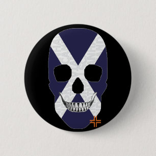 Chapa Redonda De 5 Cm HANDSKULL Tarjeta redonda de Escocia negra B2
