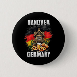Chapa Redonda De 5 Cm Hanover Alemania Souvenir Bandera Alemana Viaje