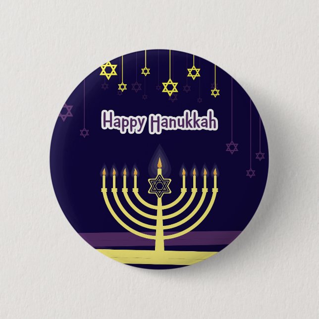Chapa Redonda De 5 Cm Hanukkah (Anverso)