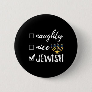 Chapa Redonda De 5 Cm Hanukkah, Navidades graciosos y graciosos judíos