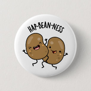 Chapa Redonda De 5 Cm Hap-bean Funny Bean Puns