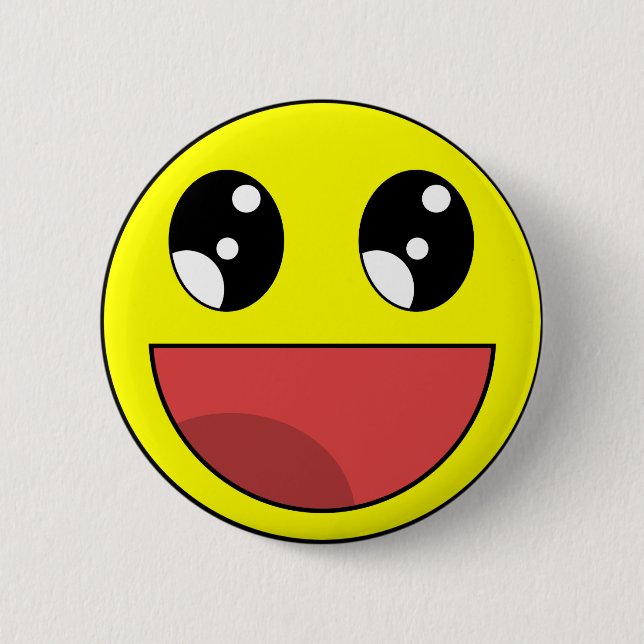 Chapa Redonda De 5 Cm Happy (Anverso)