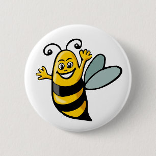 Chapa Redonda De 5 Cm Happy Bee