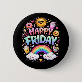 Chapa Redonda De 5 Cm Happy Friday