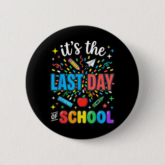 Chapa Redonda De 5 Cm Happy Funny Retro Teacher Student Summer Last Day