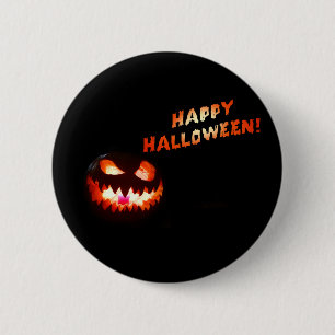 Chapa Redonda De 5 Cm HAPPY HALLOWEEN - FLORECIENTE Jack-O-Lantern