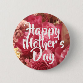 Chapa Redonda De 5 Cm Happy Mother’s Day Heart Roses