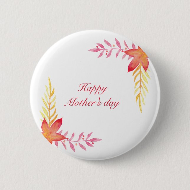 Chapa Redonda De 5 Cm Happy mothers day Round Button (Anverso)