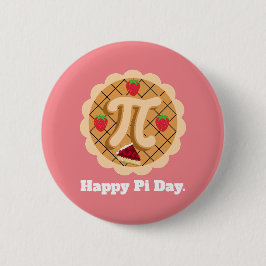 Chapa Redonda De 5 Cm Happy Pi Day Cherry Pie Cute 3.14