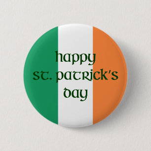 Chapa Redonda De 5 Cm Happy St Patrick's Day Ireland Flag Badge