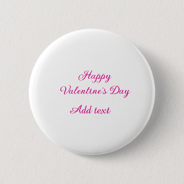 Chapa Redonda De 5 Cm Happy Valentine's day pink text name message (Anverso)