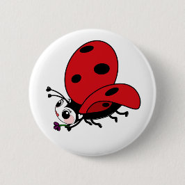 Chapa Redonda De 5 Cm Happy Wings Ladybug