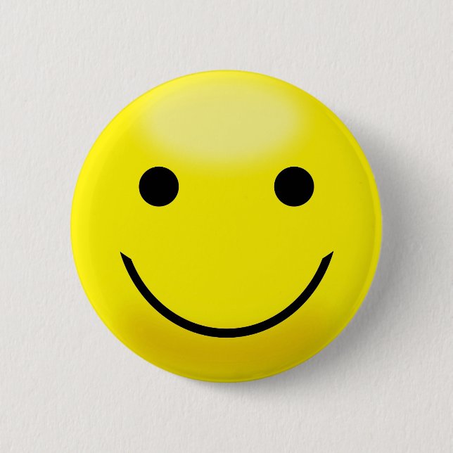 Chapa Redonda De 5 Cm Happy Yellow Face (Anverso)
