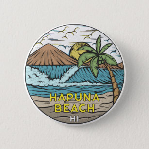Chapa Redonda De 5 Cm Hapuna Beach Hawaii Vintage
