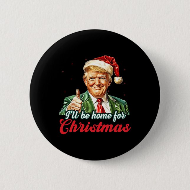 Chapa Redonda De 5 Cm Haré Hogar A Los Navidades Trump Divertidos Pajama (Anverso)