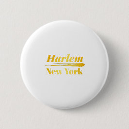 Chapa Redonda De 5 Cm Harlem New York Gold
