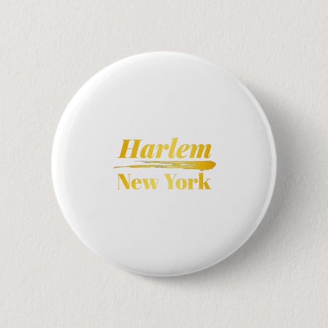 Chapa Redonda De 5 Cm Harlem New York Gold (Anverso)