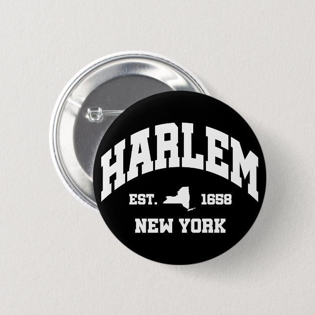 Chapa Redonda De 5 Cm Harlem, Nueva York (Anverso y reverso)