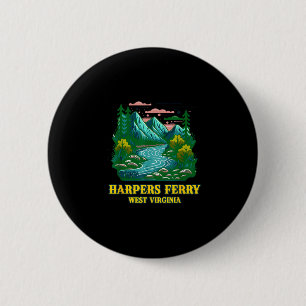 Chapa Redonda De 5 Cm Harpers ferry Virginia Occidental montaña río vint