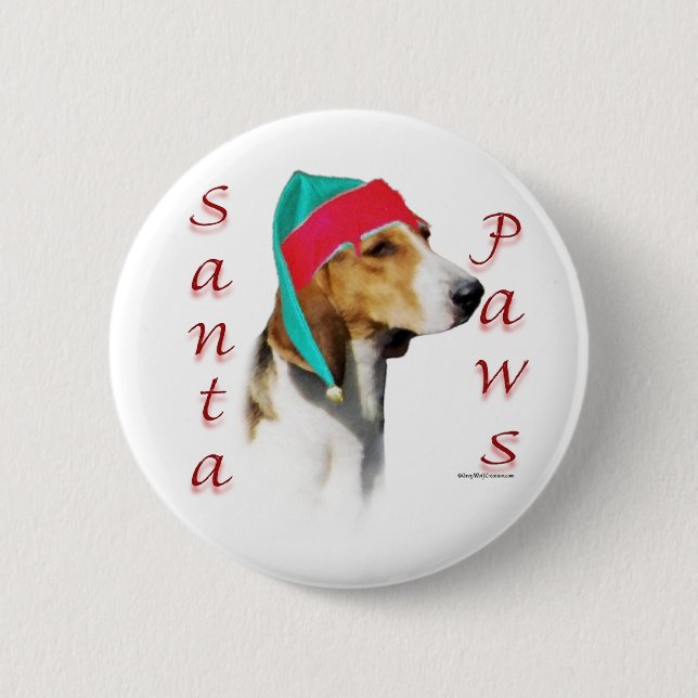Chapa Redonda De 5 Cm Harrier Santa Paws (Anverso)