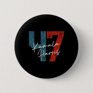 Chapa Redonda De 5 Cm Harris 2024 47 presidente Salve la democracia Band