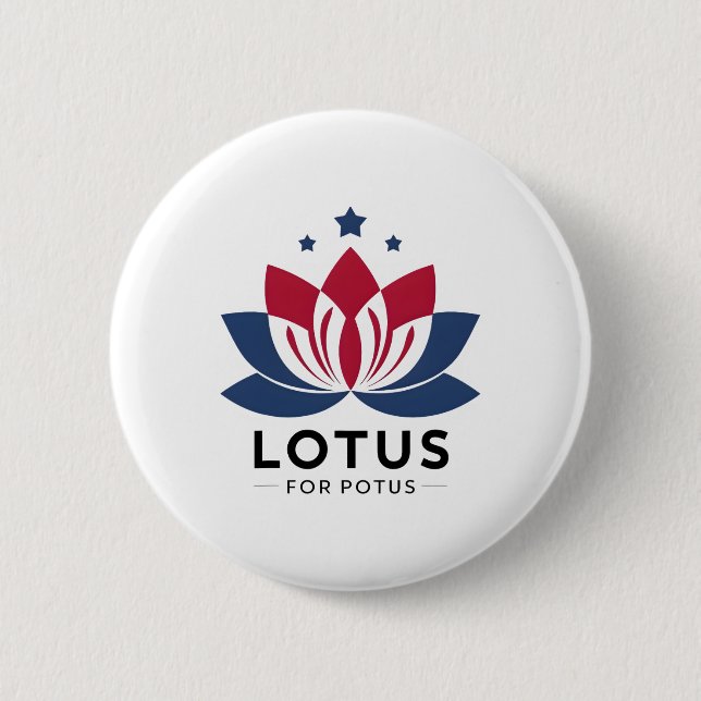 Chapa Redonda De 5 Cm Harris 2024 Lotus For Potus President Trend Electi (Anverso)