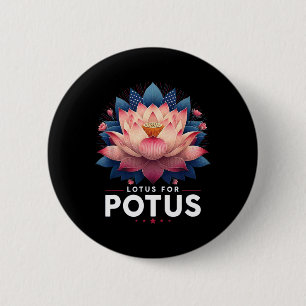 Chapa Redonda De 5 Cm Harris 2024 Lotus For Potus Trending President