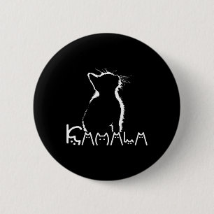 Chapa Redonda De 5 Cm Harris Cat Lettering Funny President Kamala 2024 C