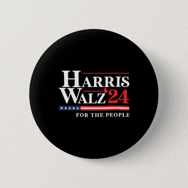Chapa Redonda De 5 Cm Harris Tim WAlzheimer Waltz Para El Pueblo 2024 (Anverso)