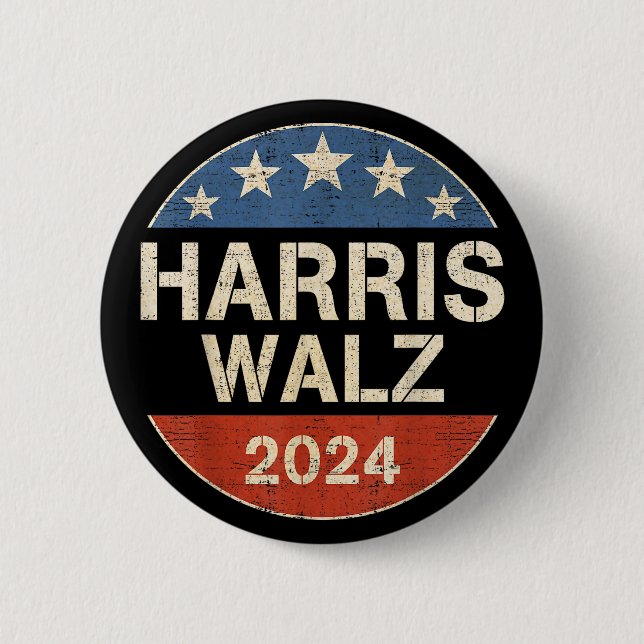 Chapa Redonda De 5 Cm Harris Waltz 2024 Elección Kamala Harris Tim Waltz (Anverso)