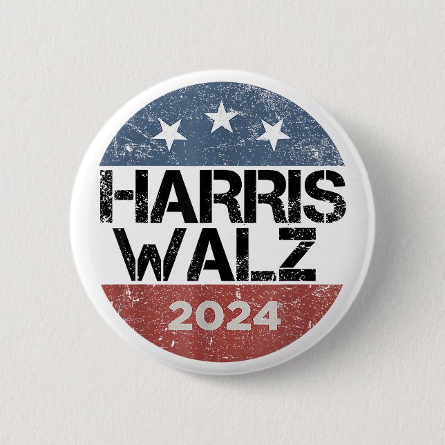 Chapa Redonda De 5 Cm Harris Waltz 2024 Elecciones Kamala Harris Tim Wal (Anverso)