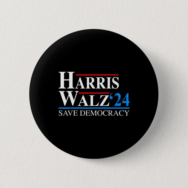 Chapa Redonda De 5 Cm Harris Waltz 2024 Vicepresidente Kamala Harris Tim (Anverso)