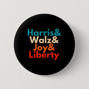 Chapa Redonda De 5 Cm Harris Waltz 2024 Vintage Retro Tim Wheimer Kamala