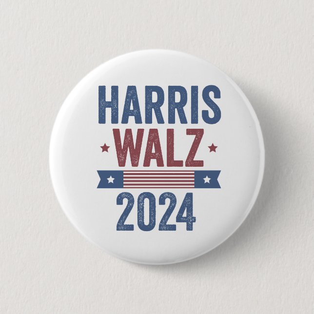 Chapa Redonda De 5 Cm Harris Walz 2024 Elecciones Kamala Tim Waltz Améri (Anverso)