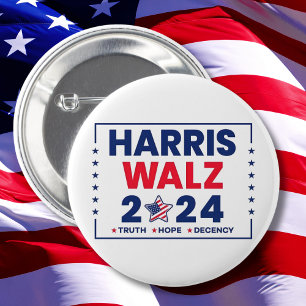 Chapa Redonda De 5 Cm Harris Walz 2024   Harris Walz