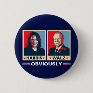Chapa Redonda De 5 Cm Harris Walz 2024 Obviamente