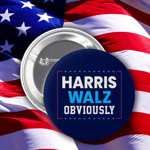 Chapa Redonda De 5 Cm Harris Walz 2024 Obviamente