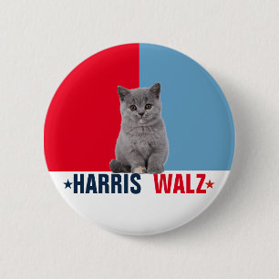Chapa Redonda De 5 Cm Harris Walz 2024 Obviamente Azul Rojo