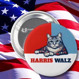 Chapa Redonda De 5 Cm Harris Walz 2024 Obviamente Cat